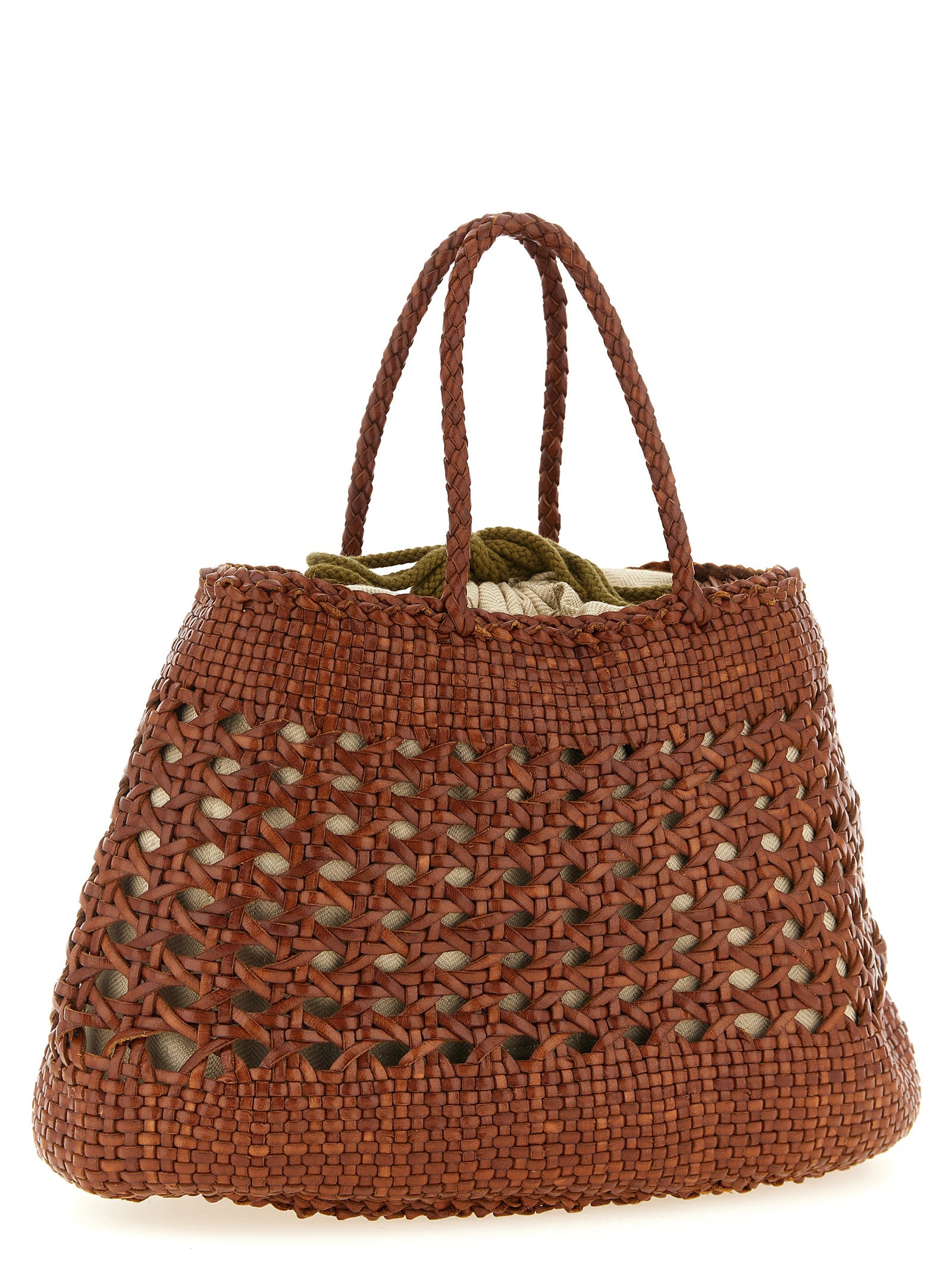 Bolso de mano de piel de becerro marrón Dragon Diffusion
