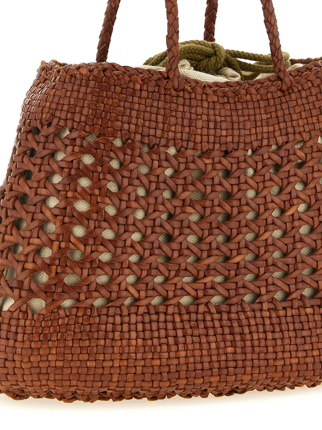 Bolso de mano de piel de becerro marrón Dragon Diffusion