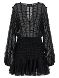 Giovanni Bedin Black Cotton Short Dress