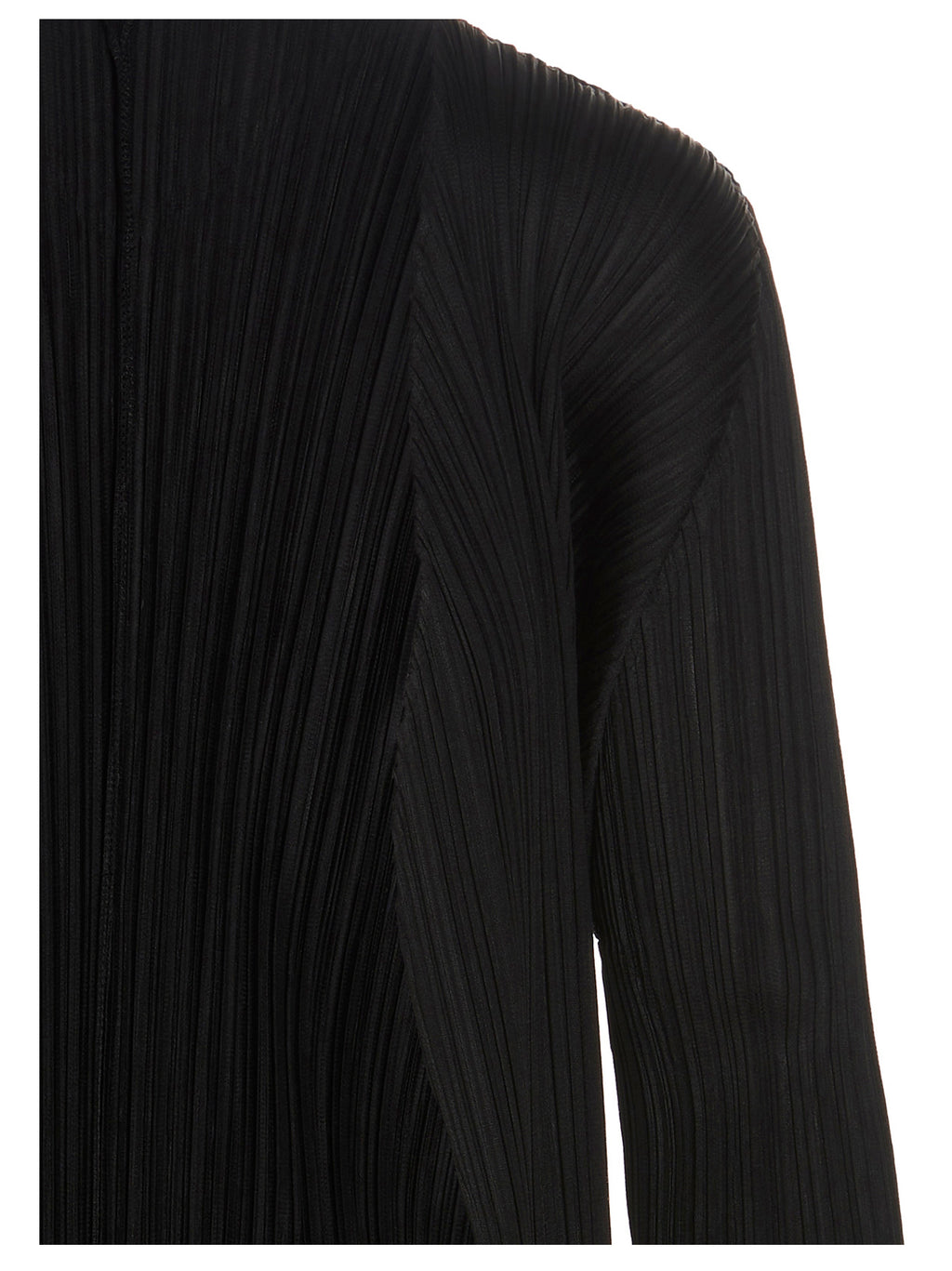 PLEATS PLEASE ISSEY MIYAKE Black Polyester Cardigan