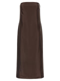 Loulou De Saison Brown Viscose Midi Dress