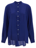DI.LA3 PARI' Blue Silk Blouse