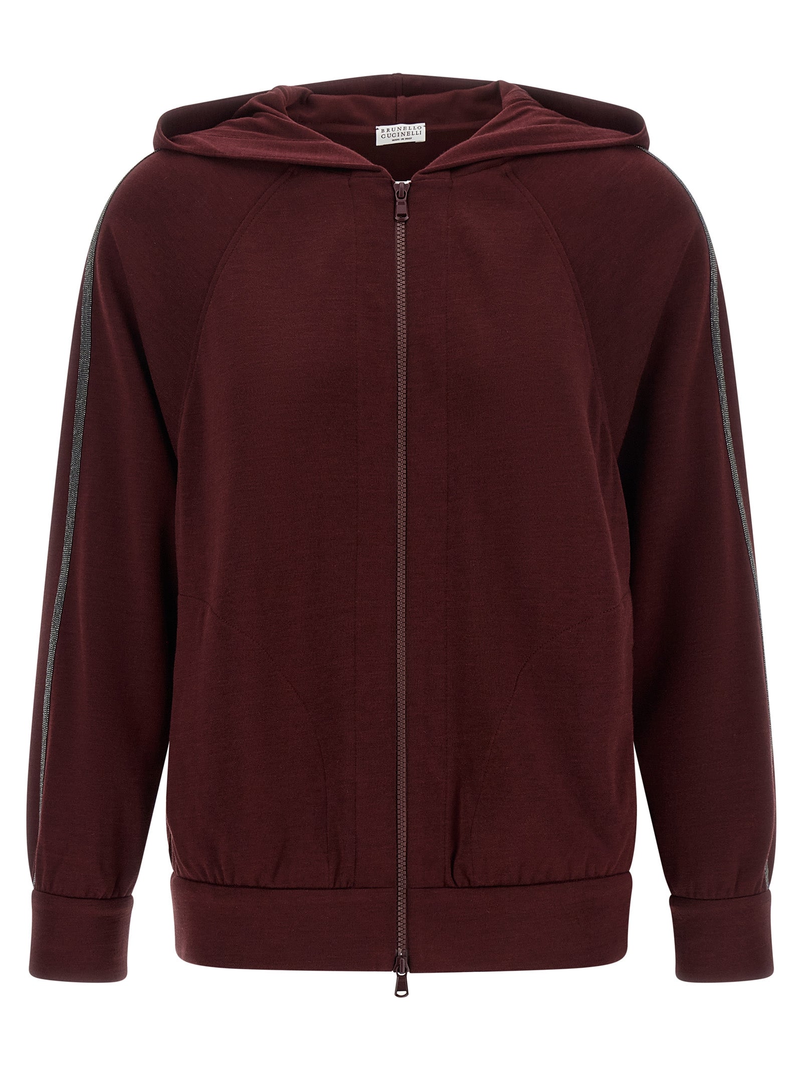 Sudadera de algodón color burdeos de Brunello Cucinelli