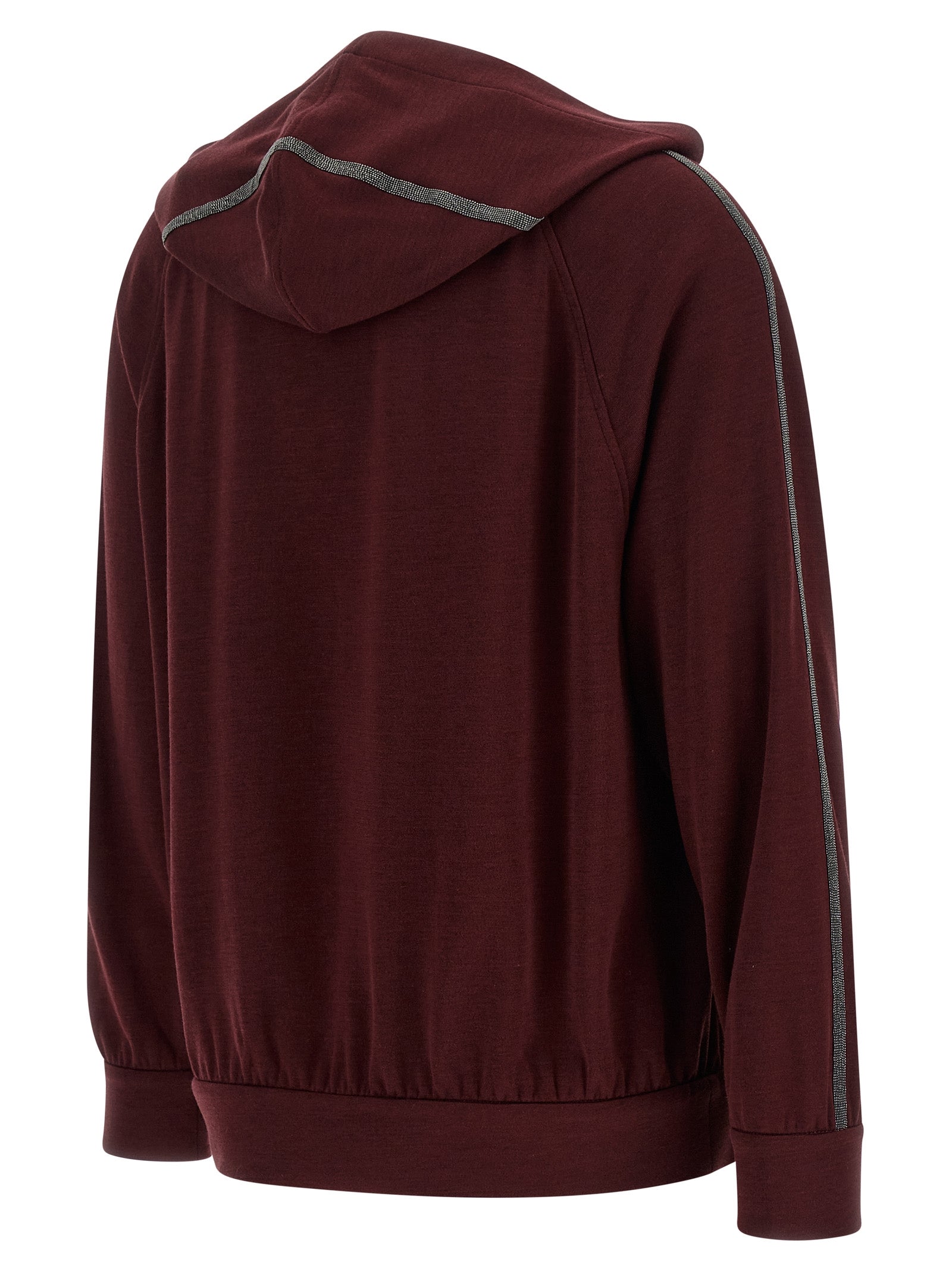 Sudadera de algodón color burdeos de Brunello Cucinelli
