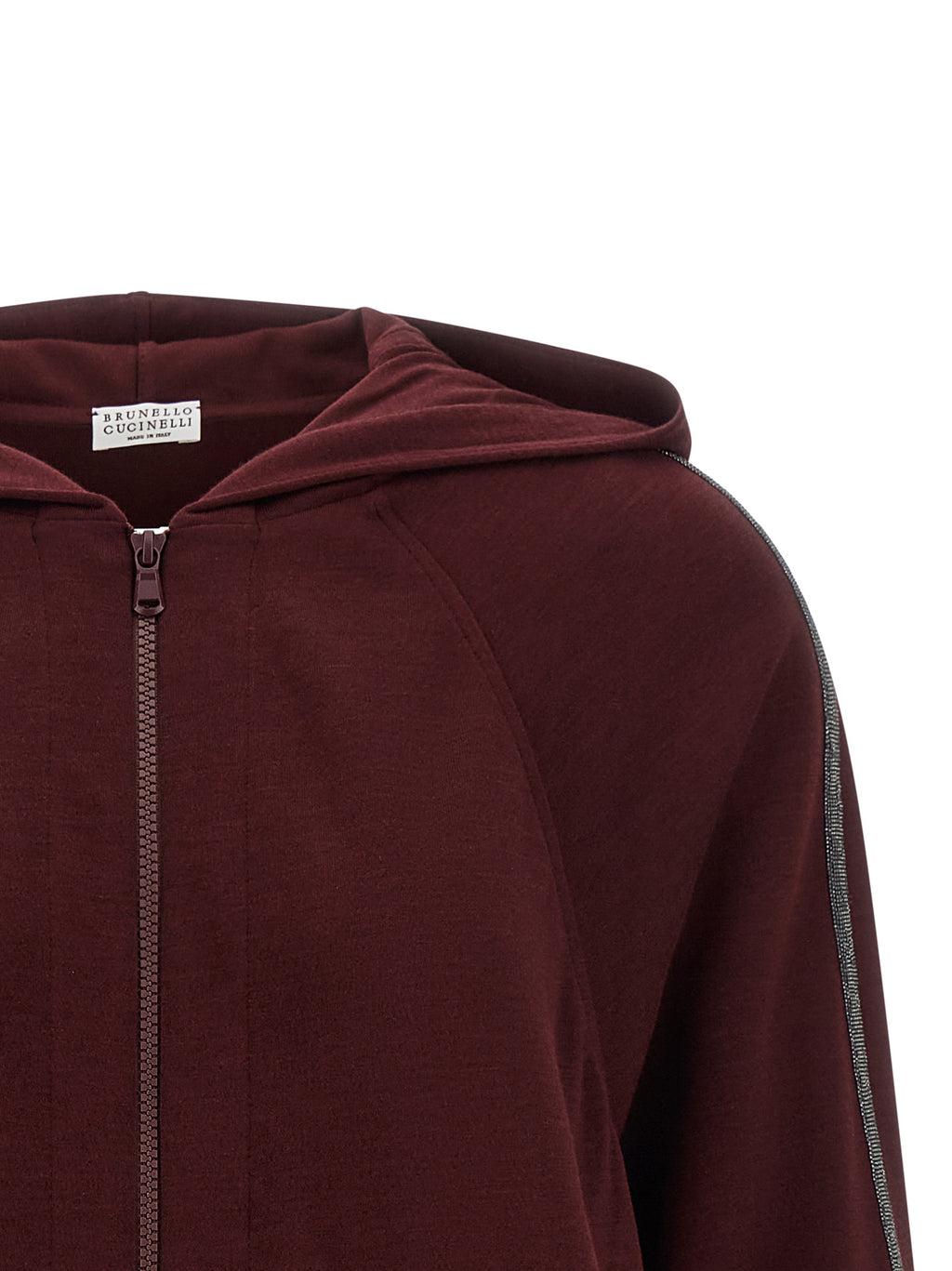 Sudadera de algodón color burdeos de Brunello Cucinelli