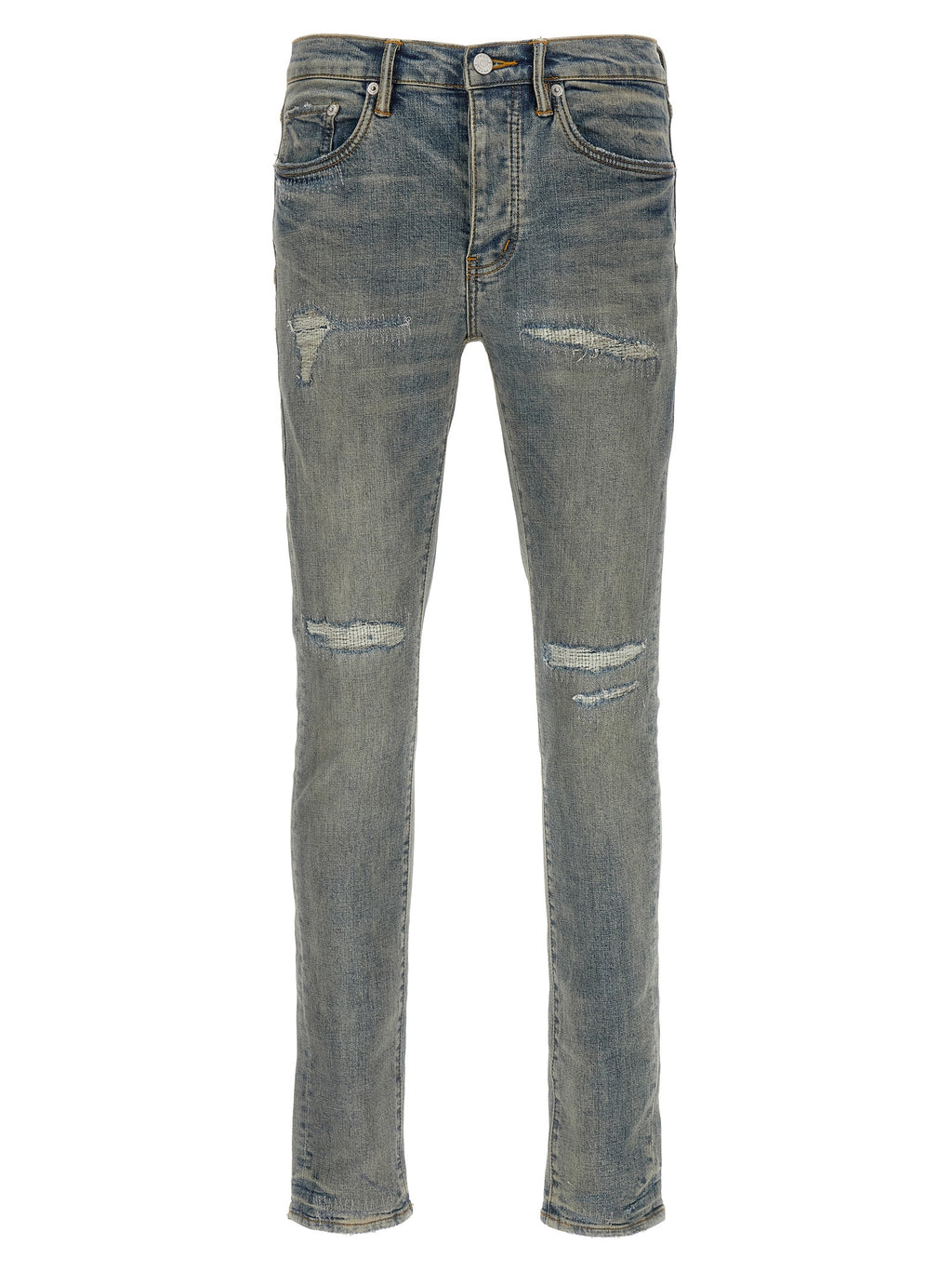 PURPLE Blue Cotton Slim Fit Jeans