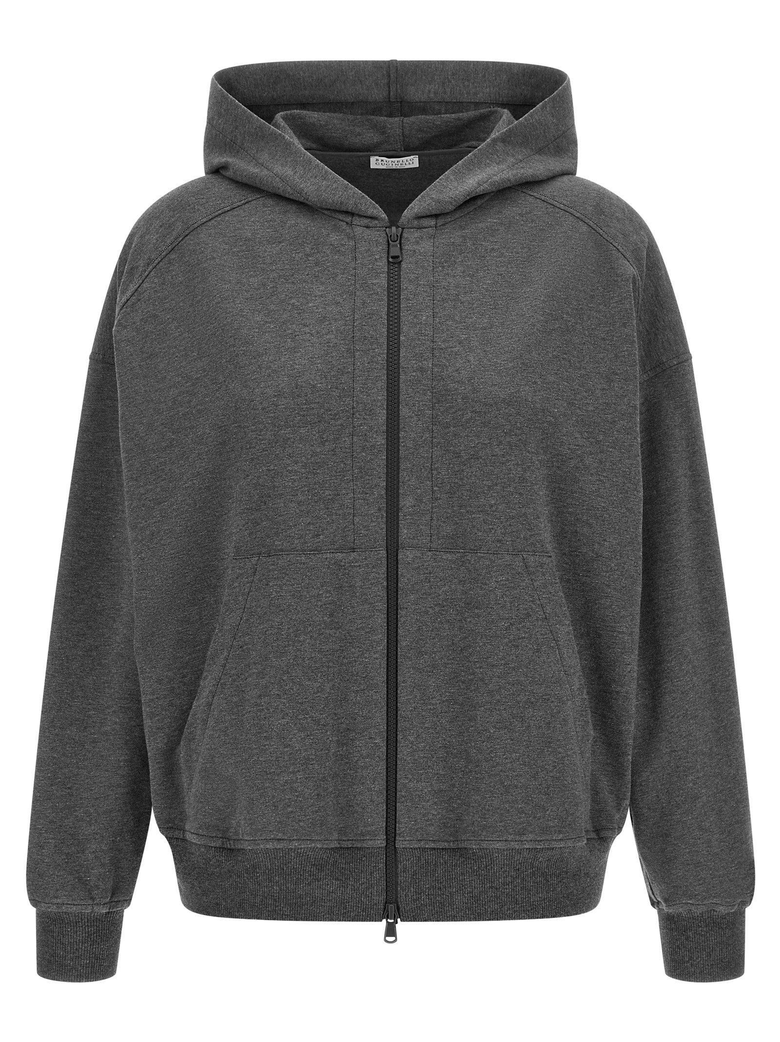 Sudadera de algodón gris Brunello Cucinelli