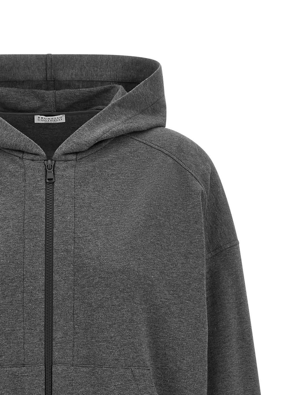 Sudadera de algodón gris Brunello Cucinelli