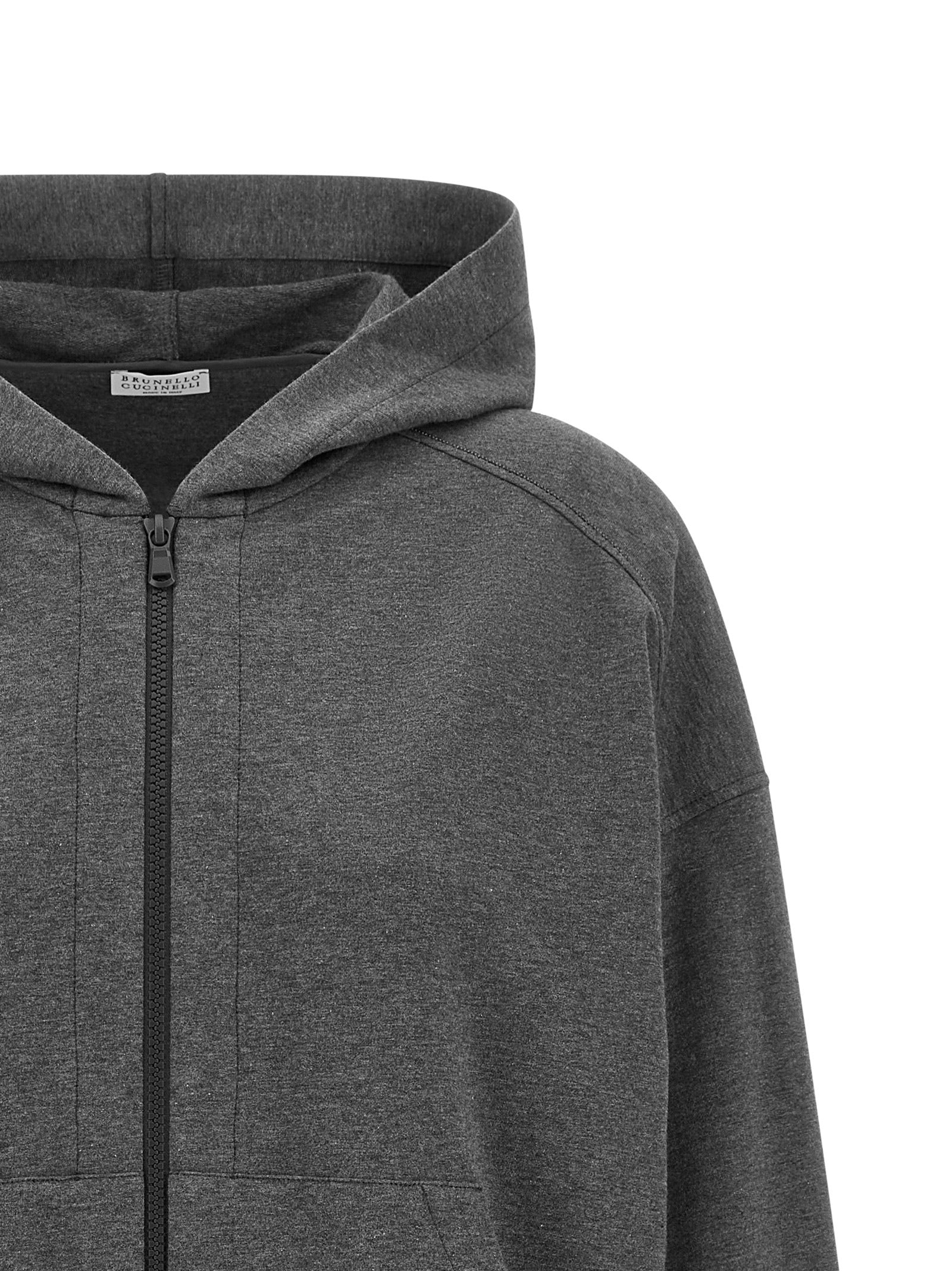 Sudadera de algodón gris Brunello Cucinelli