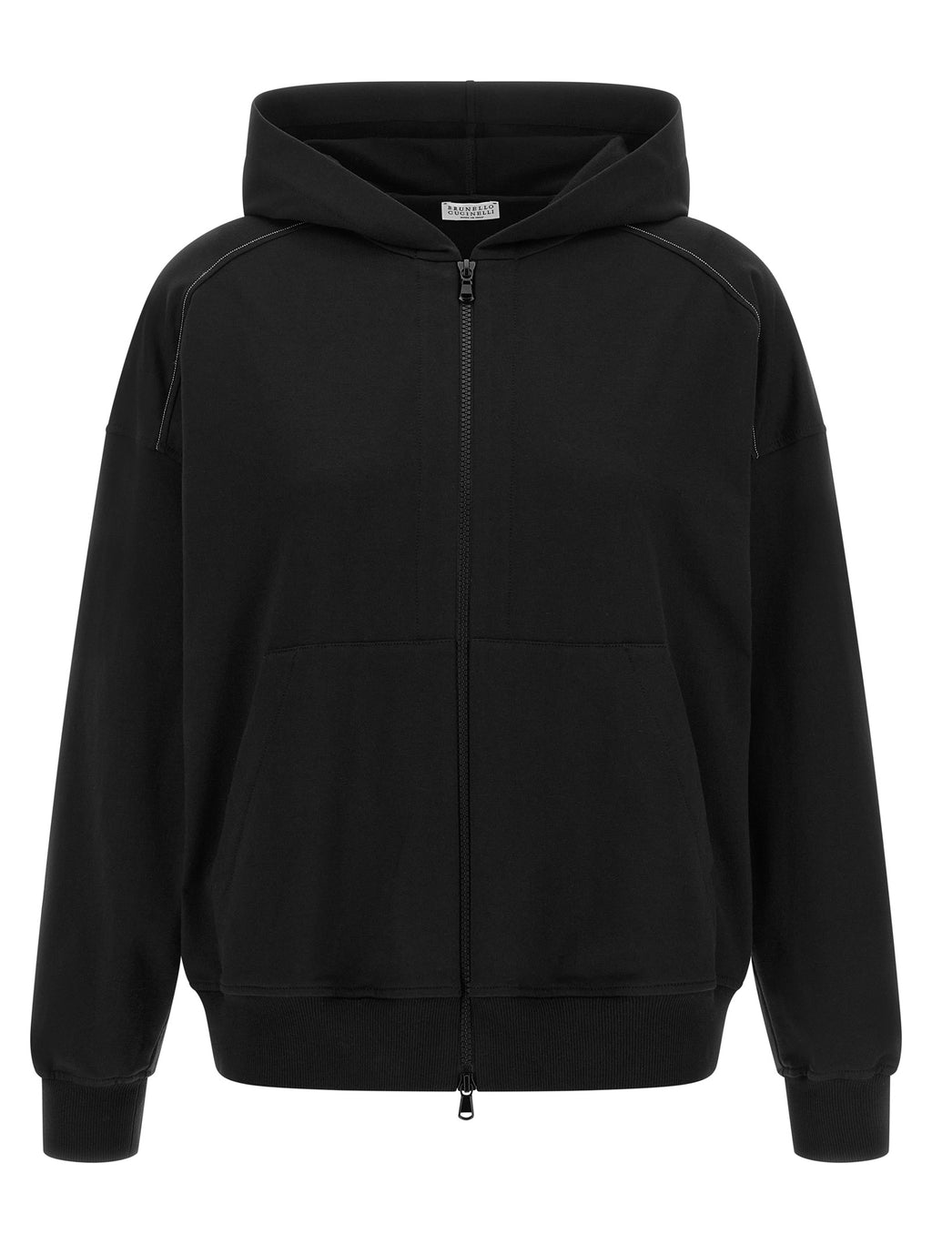 Sudadera de algodón negra Brunello Cucinelli
