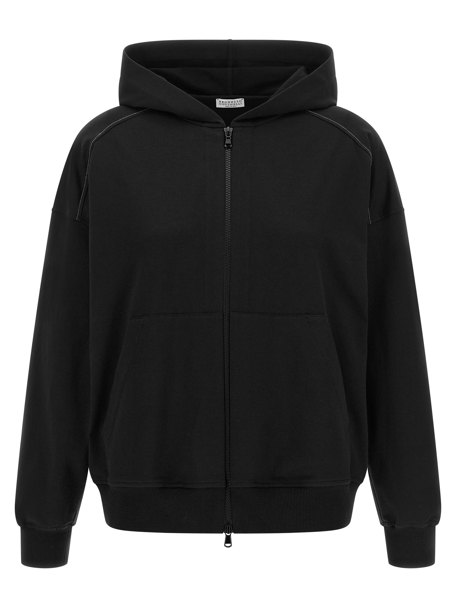 Sudadera de algodón negra Brunello Cucinelli