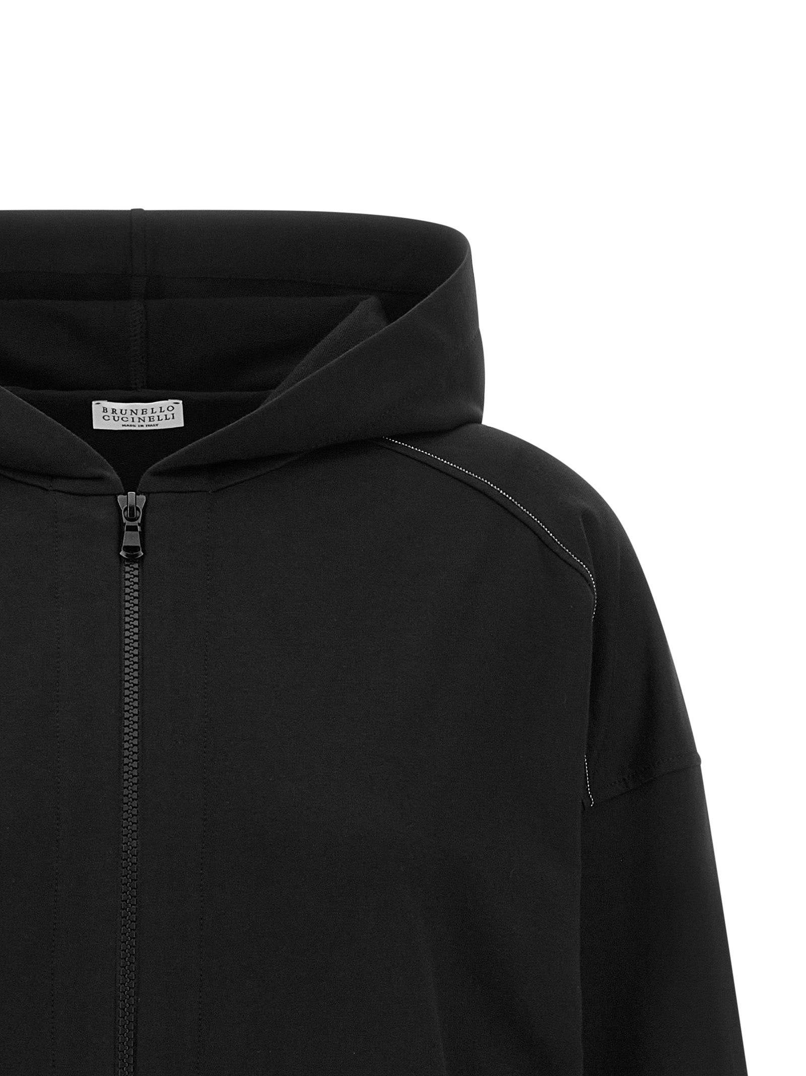 Sudadera de algodón negra Brunello Cucinelli