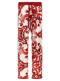 Pantalones informales de seda multicolor Dolce & Gabbana
