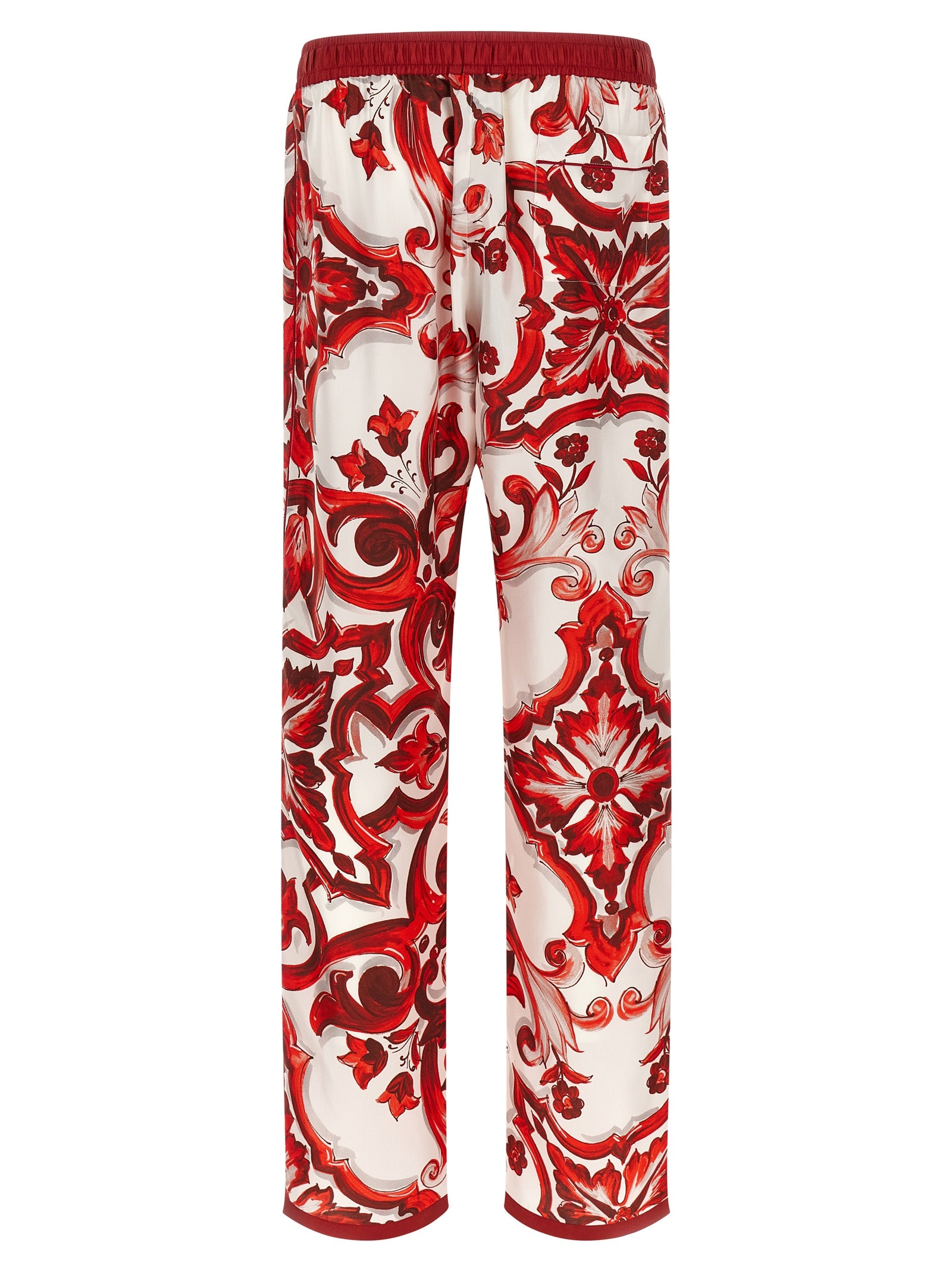 Pantalones informales de seda multicolor Dolce & Gabbana
