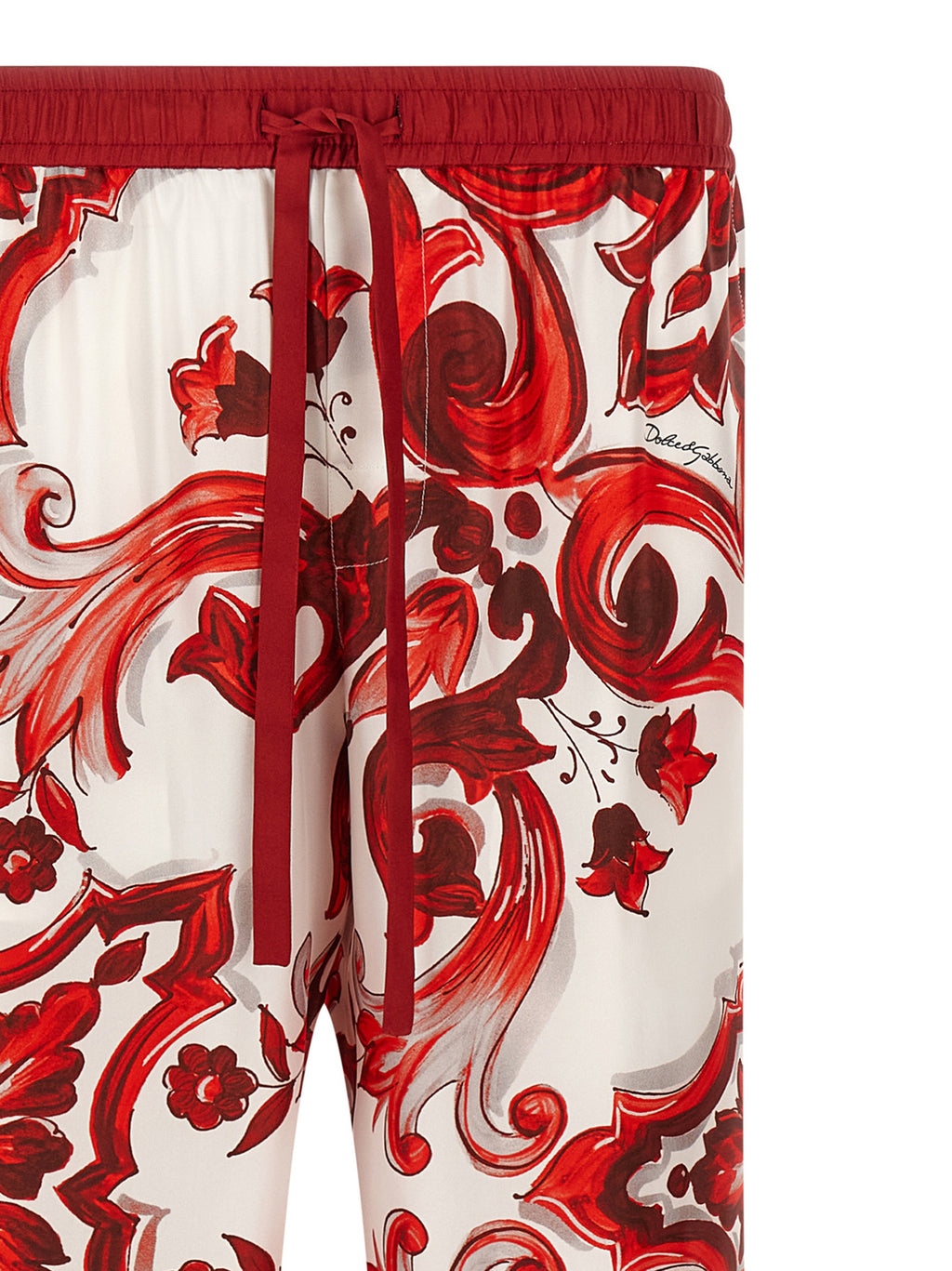 Pantalones informales de seda multicolor Dolce & Gabbana