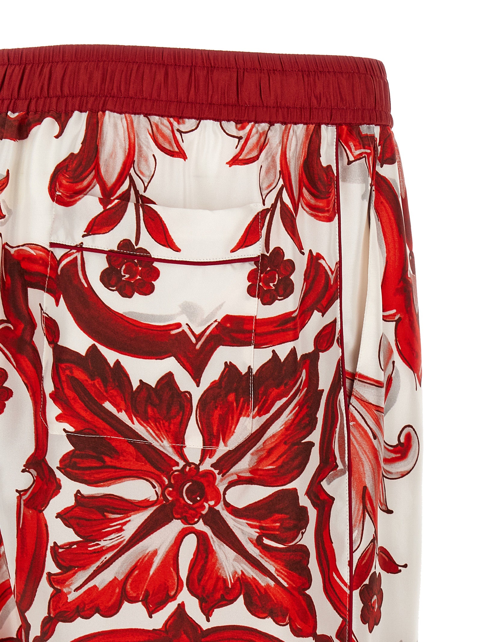 Pantalones informales de seda multicolor Dolce & Gabbana