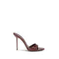 Paris Texas Bordeaux Calf Leather Bos Taurus Stiletto Heel Sandals