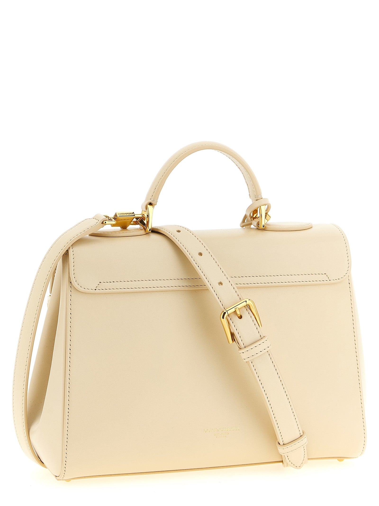 Bolso de mano Dolce & Gabbana de piel de cordero blanca