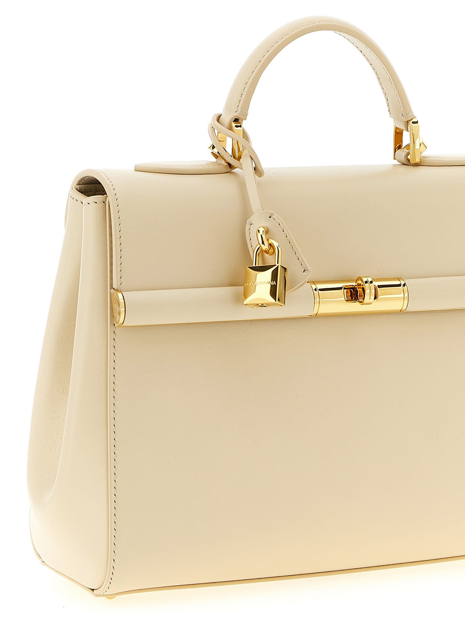 Bolso de mano Dolce & Gabbana de piel de cordero blanca