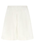 XACUS White Cotton Bermuda Shorts