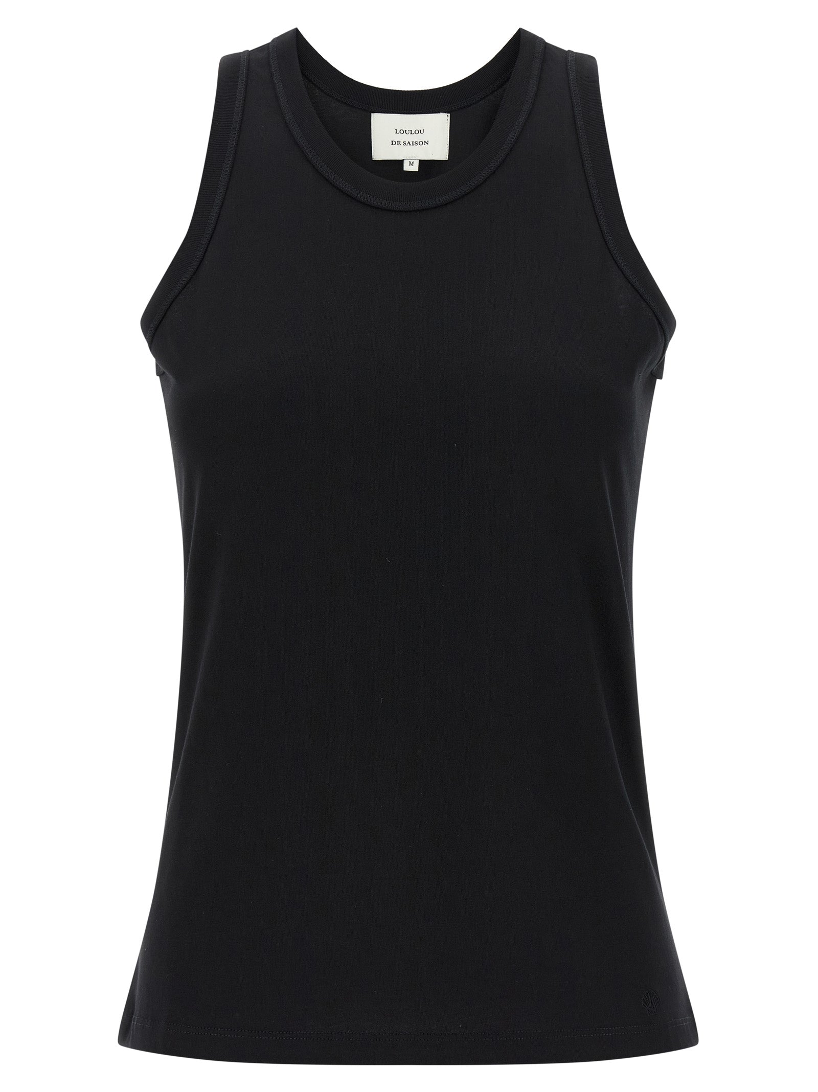 Camiseta sin mangas de algodón negro Loulou De Saison