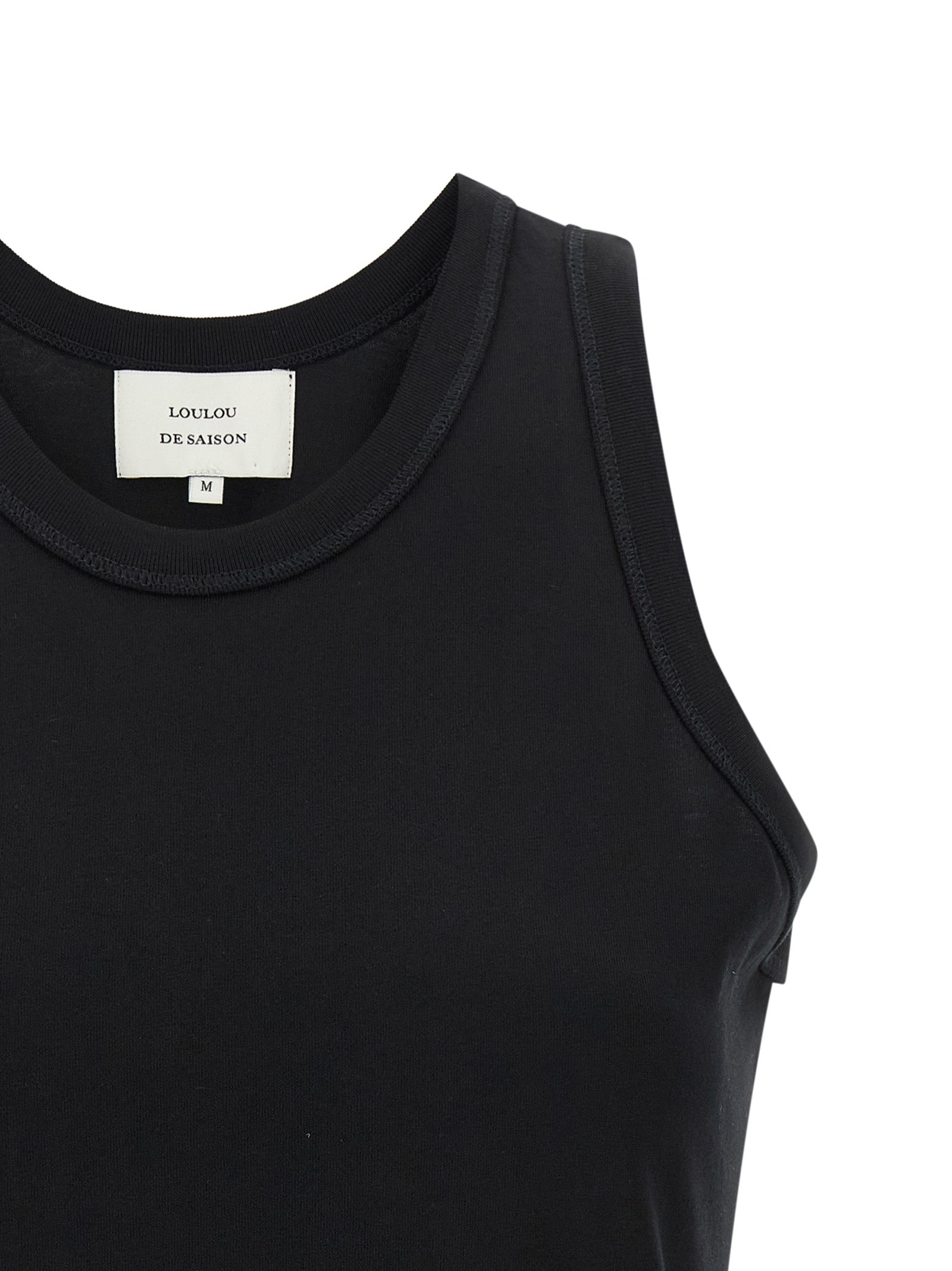 Camiseta sin mangas de algodón negro Loulou De Saison