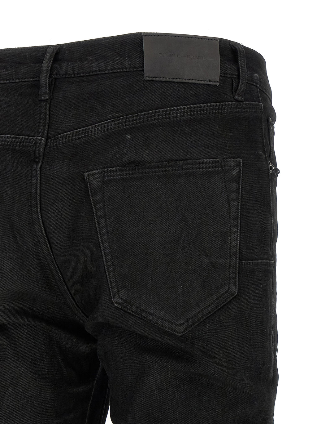 PURPLE Black Cotton Tapered Jeans