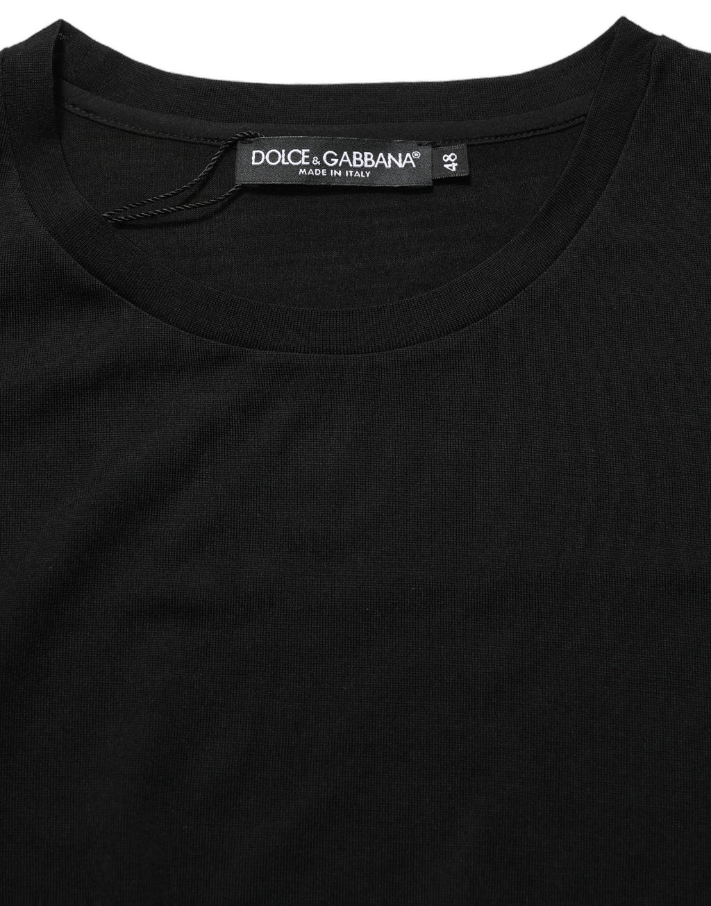 Dolce & Gabbana Black Wool Crew Neck Short Sleeves T-shirt