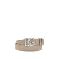 Dolce & Gabbana Gray Calf Leather Bos Taurus Regular Belt