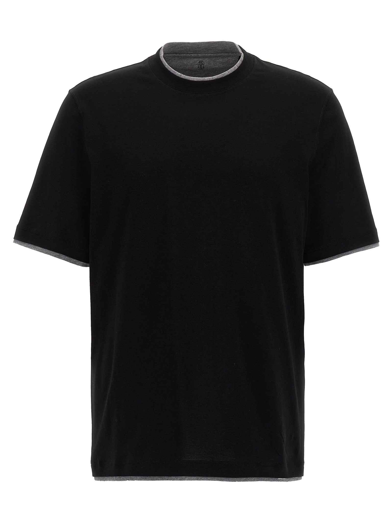 Brunello Cucinelli Black Cotton T-Shirt