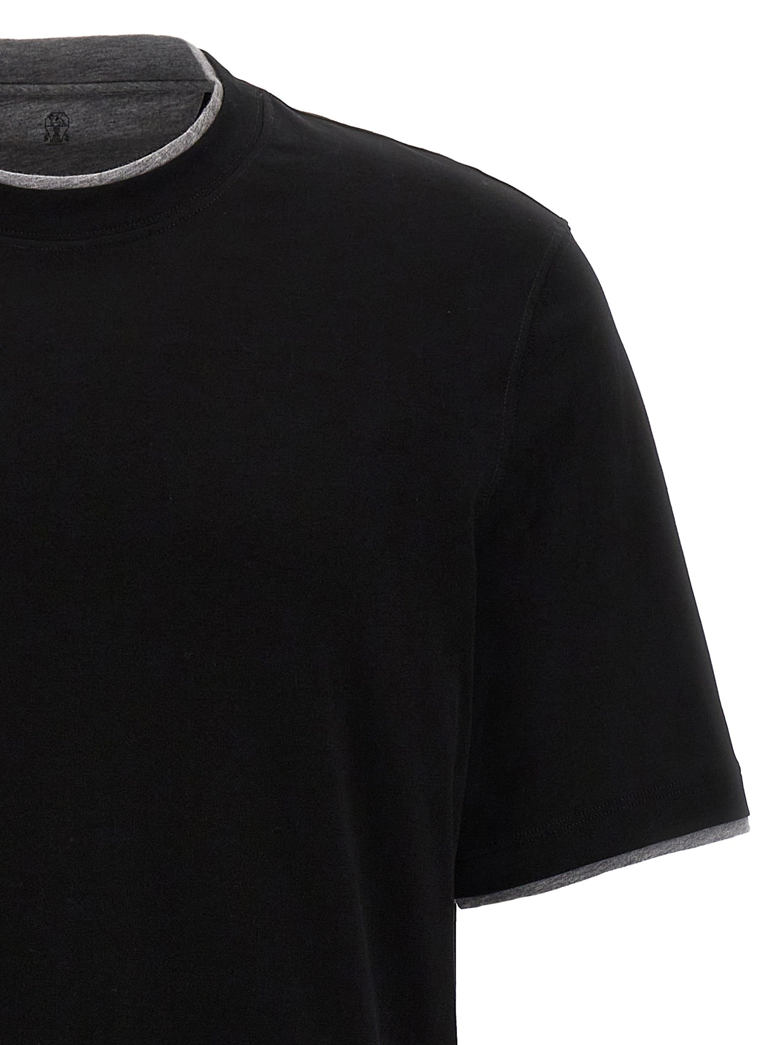 Brunello Cucinelli Black Cotton T-Shirt