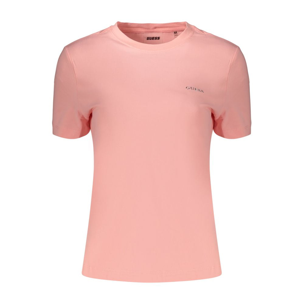 Camiseta de algodón rosa Guess para mujer