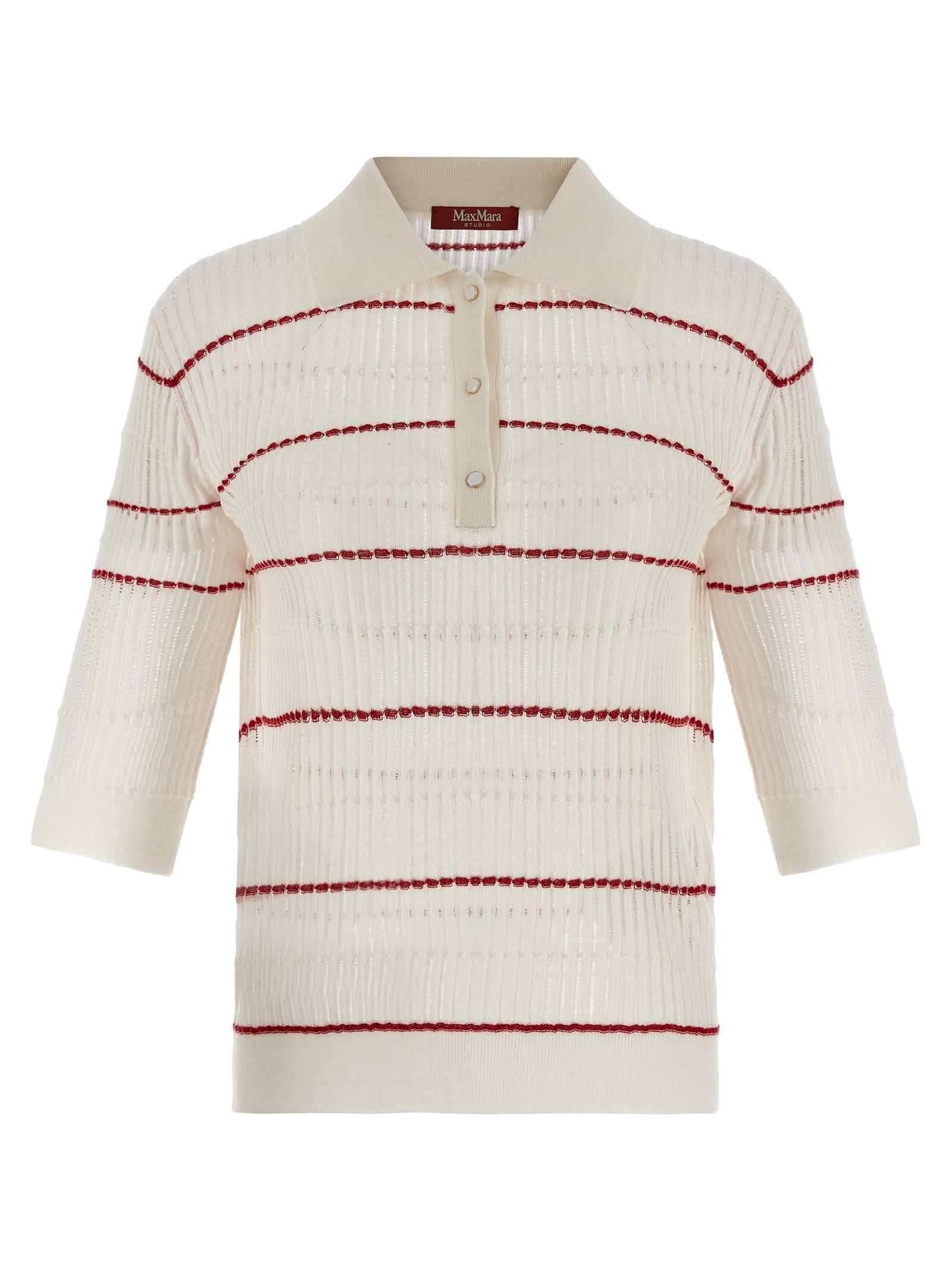 Polo Max Mara de seda blanca