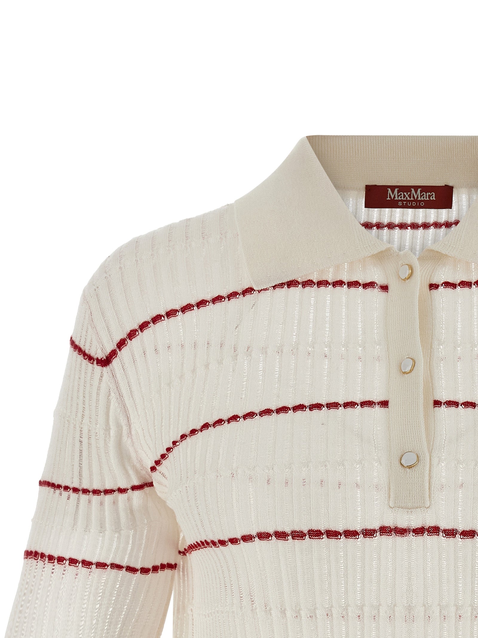 Polo Max Mara de seda blanca