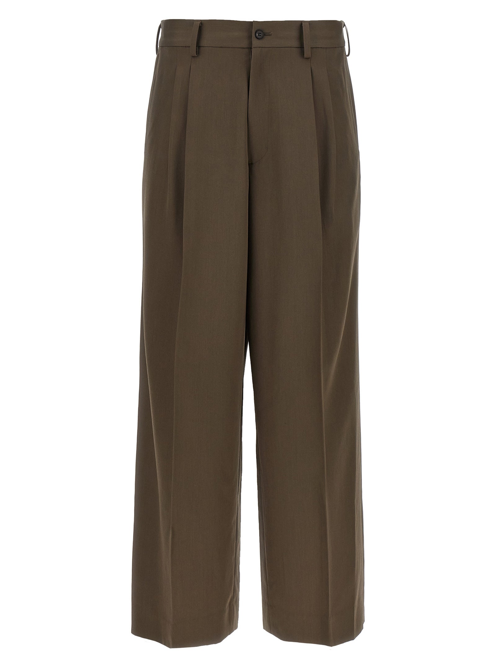 SSSTEIN Brown Wool Casual Pants