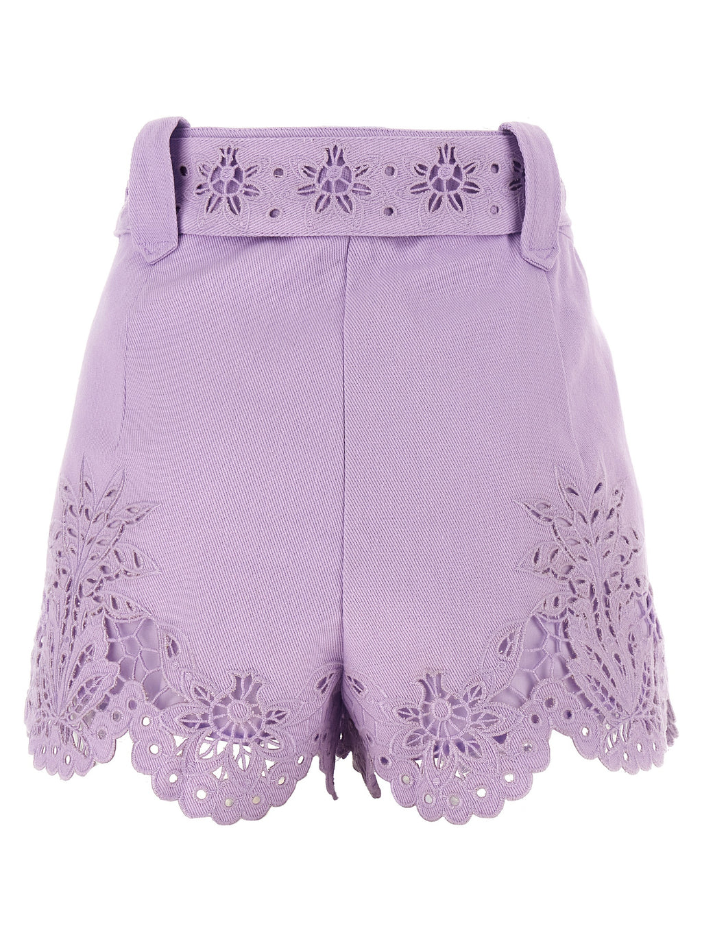 FARM RIO Purple Linen Bermuda Shorts