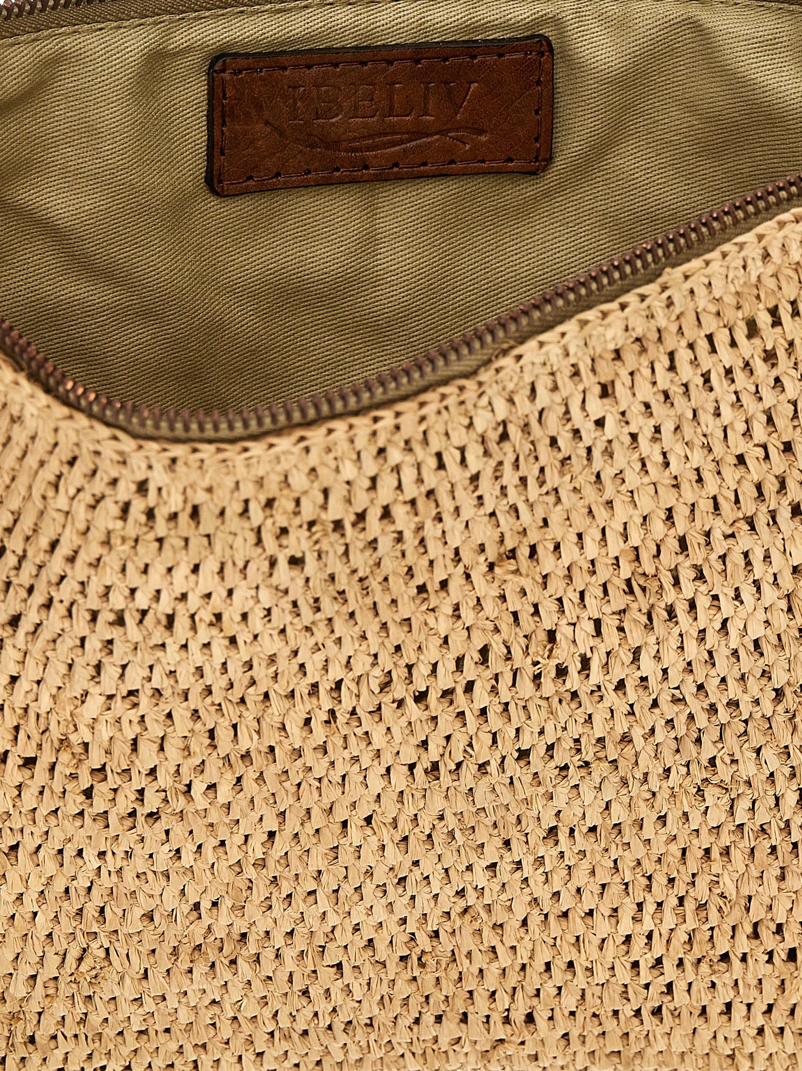 Ibeliv Beige Raffia Clutch Bag