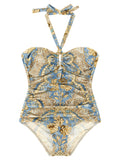 Zimmermann Blue Polyamide One-Piece Swimsuit