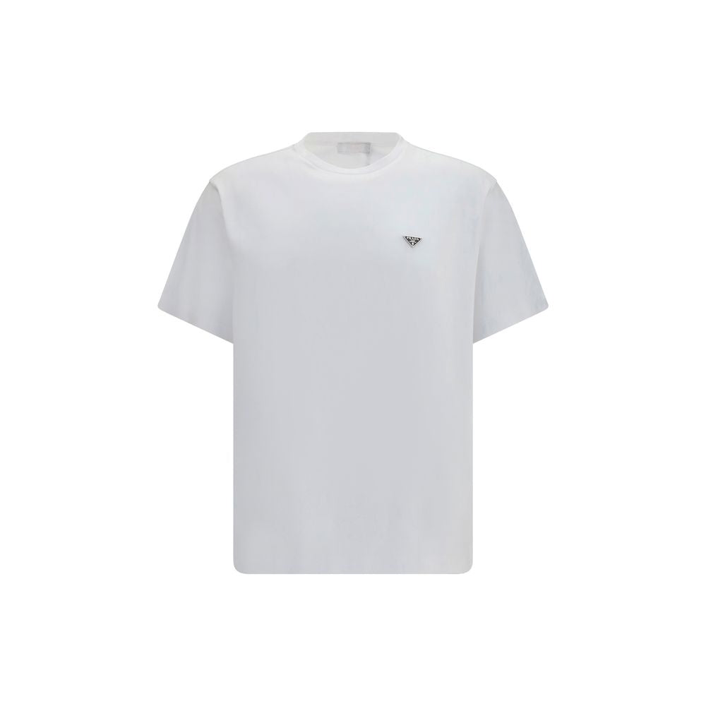 Camiseta de algodón blanca Prada
