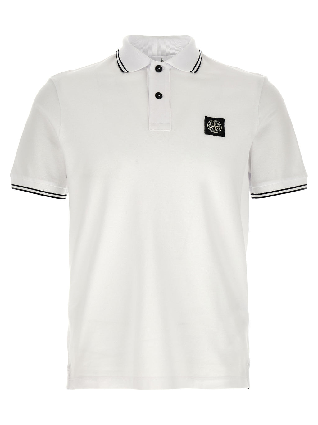 Polo de algodón blanco Stone Island