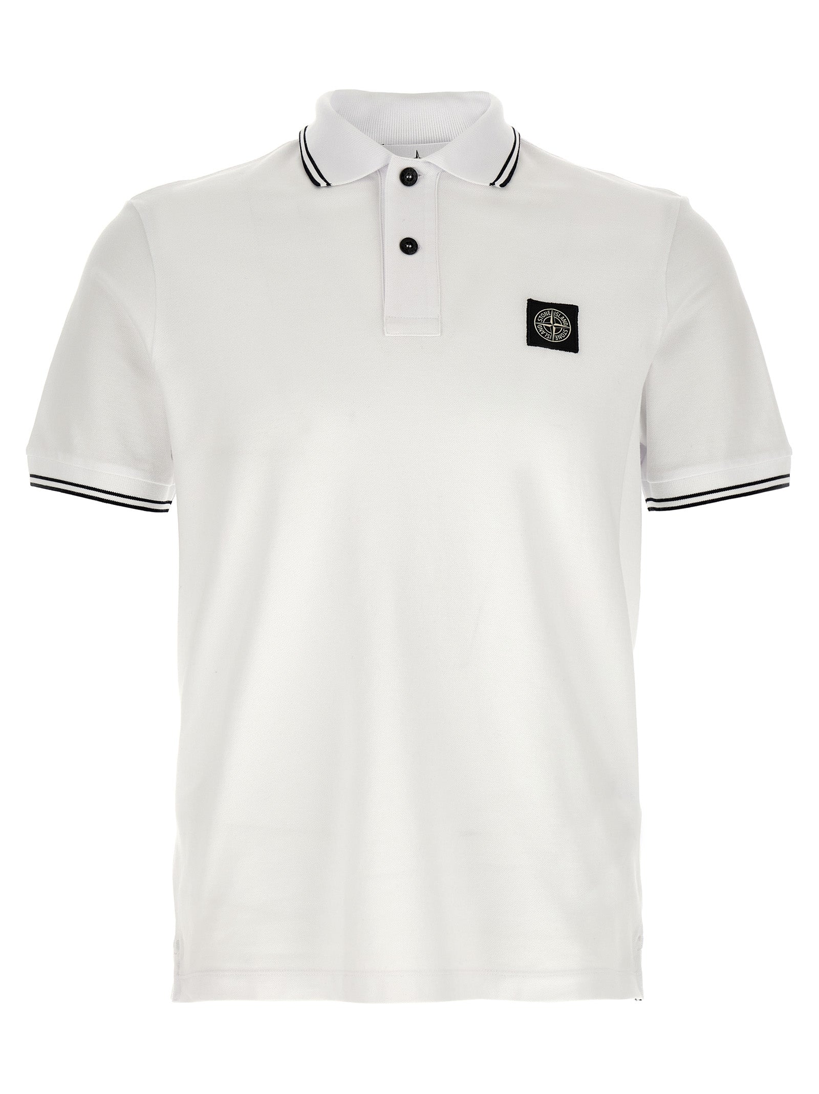 Polo de algodón blanco Stone Island