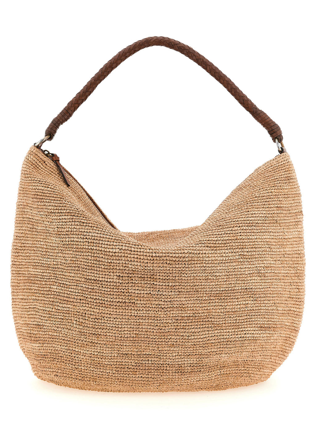 Bolso de Hombro de Rafia Beige Ibeliv