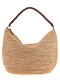 Bolso de Hombro de Rafia Beige Ibeliv