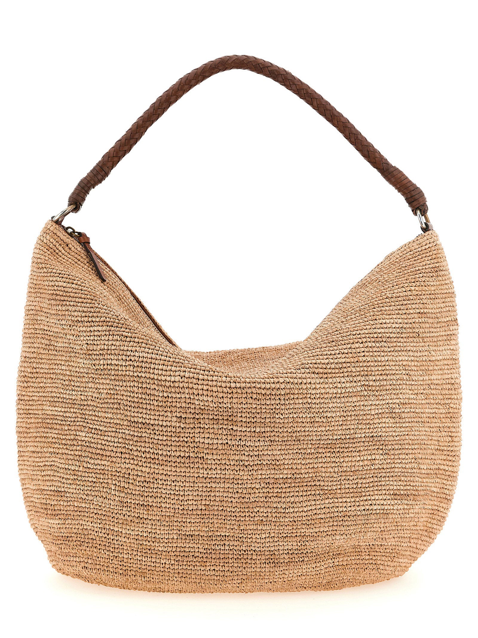 Bolso de Hombro de Rafia Beige Ibeliv