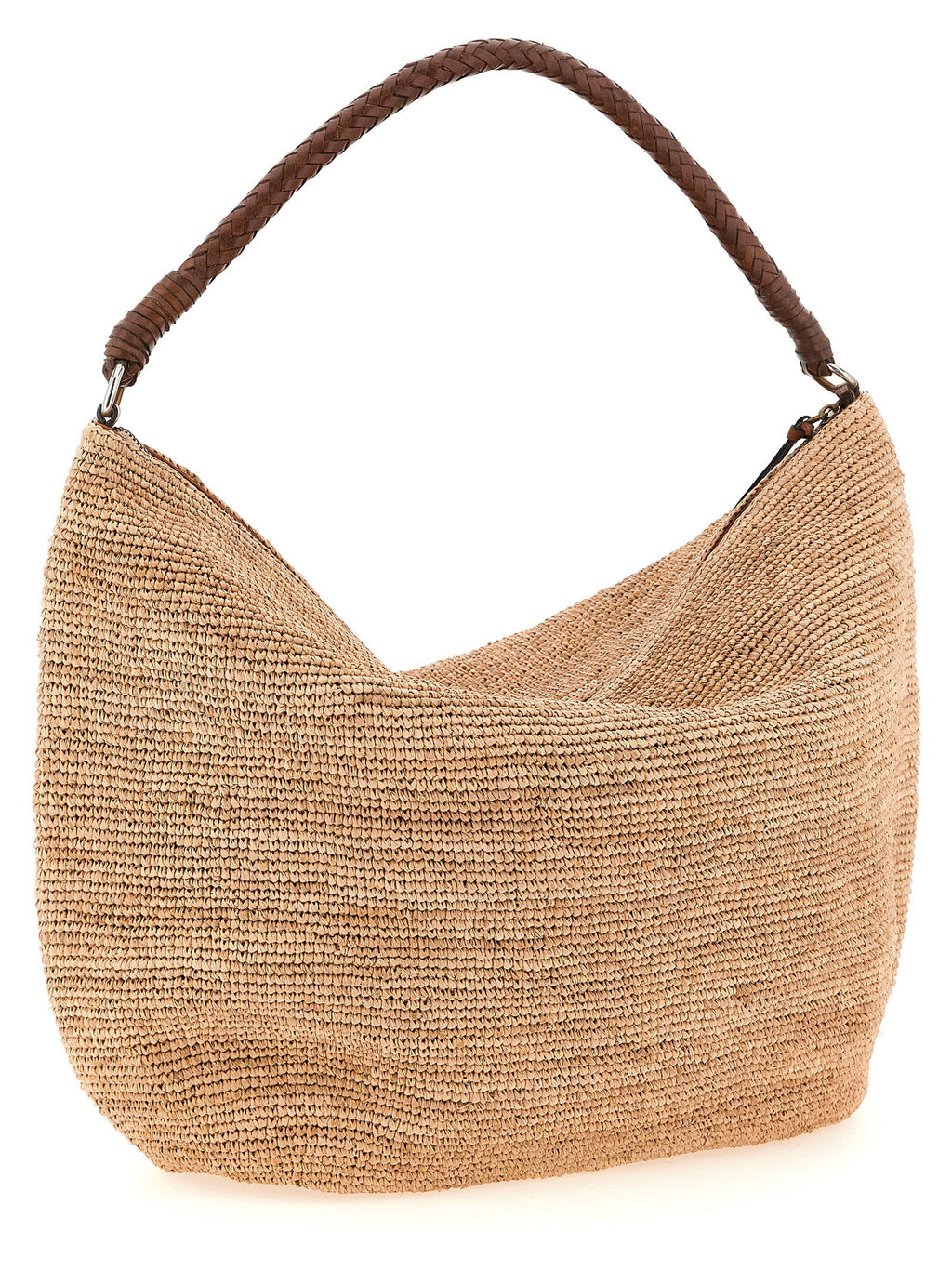 Bolso de Hombro de Rafia Beige Ibeliv