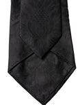 Corbata de seda tejida ajustable con estampado de cachemir negro para mujer Dolce & Gabbana