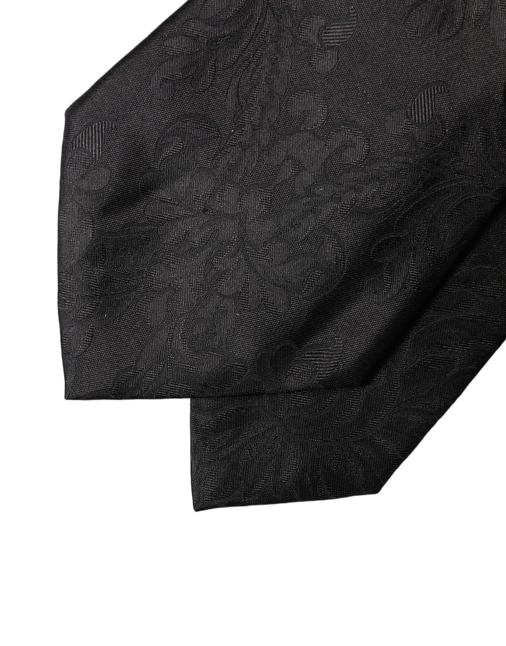Corbata de seda tejida ajustable con estampado de cachemir negro para mujer Dolce & Gabbana