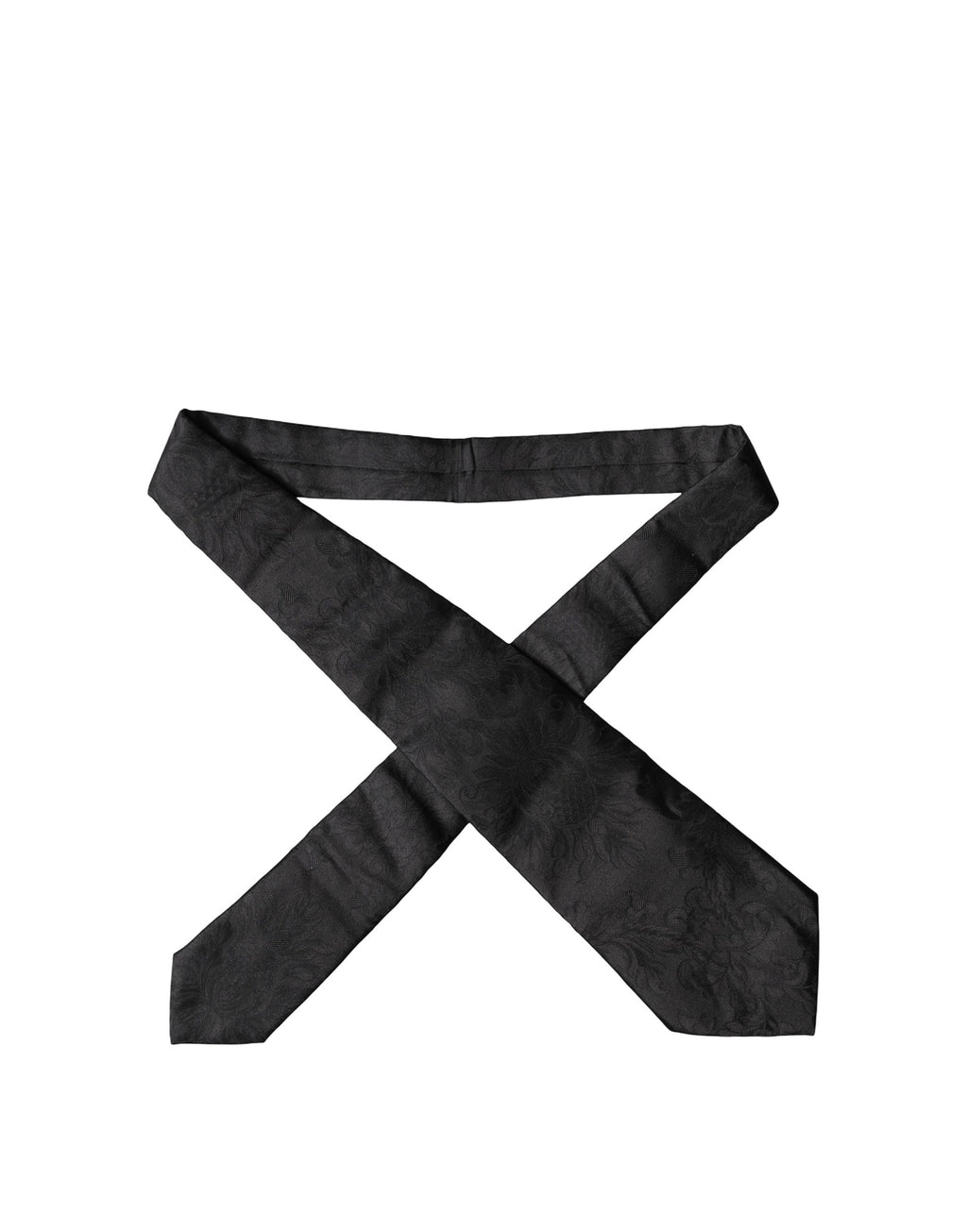 Corbata de seda tejida ajustable con estampado de cachemir negro para mujer Dolce & Gabbana