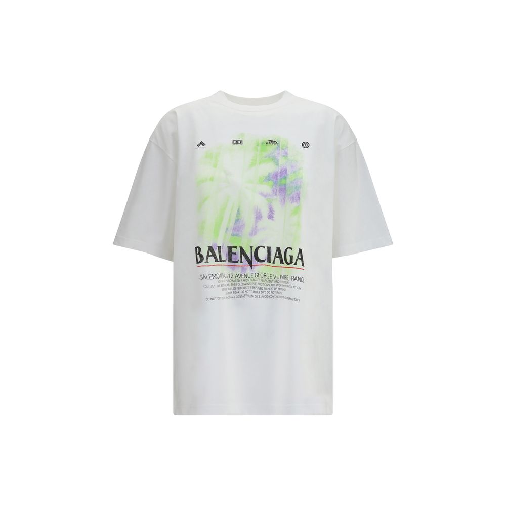 Camiseta de algodón blanca Balenciaga