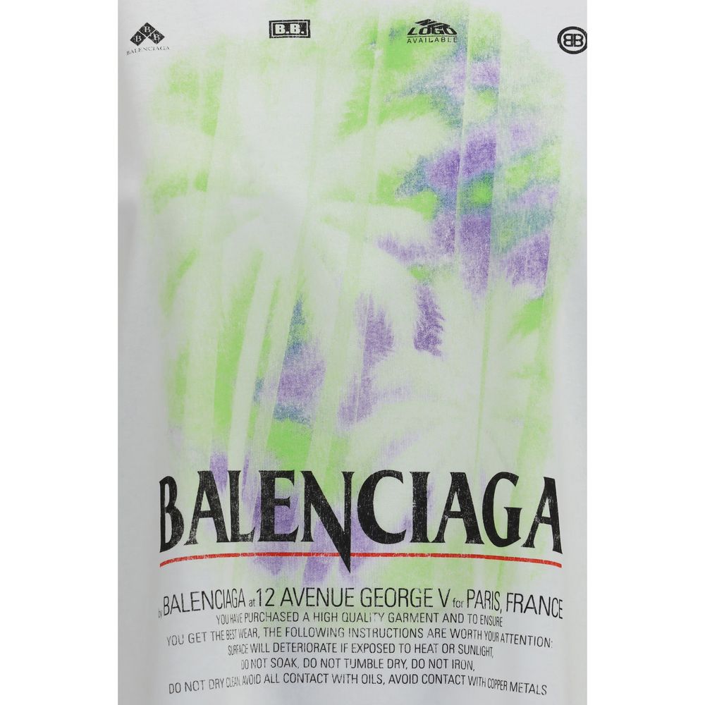 Camiseta de algodón blanca Balenciaga